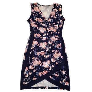 Almost Famous Sleeveless V-Neck Floral Dress NWOT | Navy Blue | Size: Medium